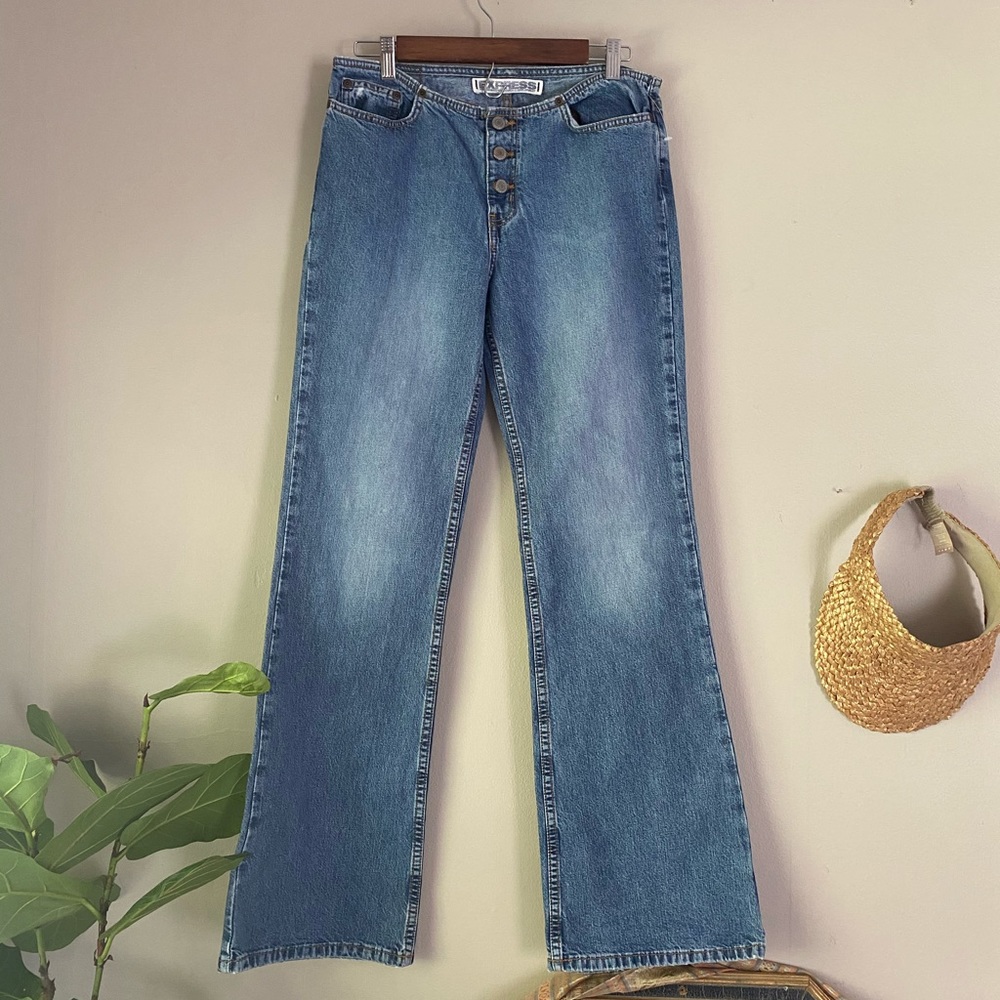 Express low rise flare jeans